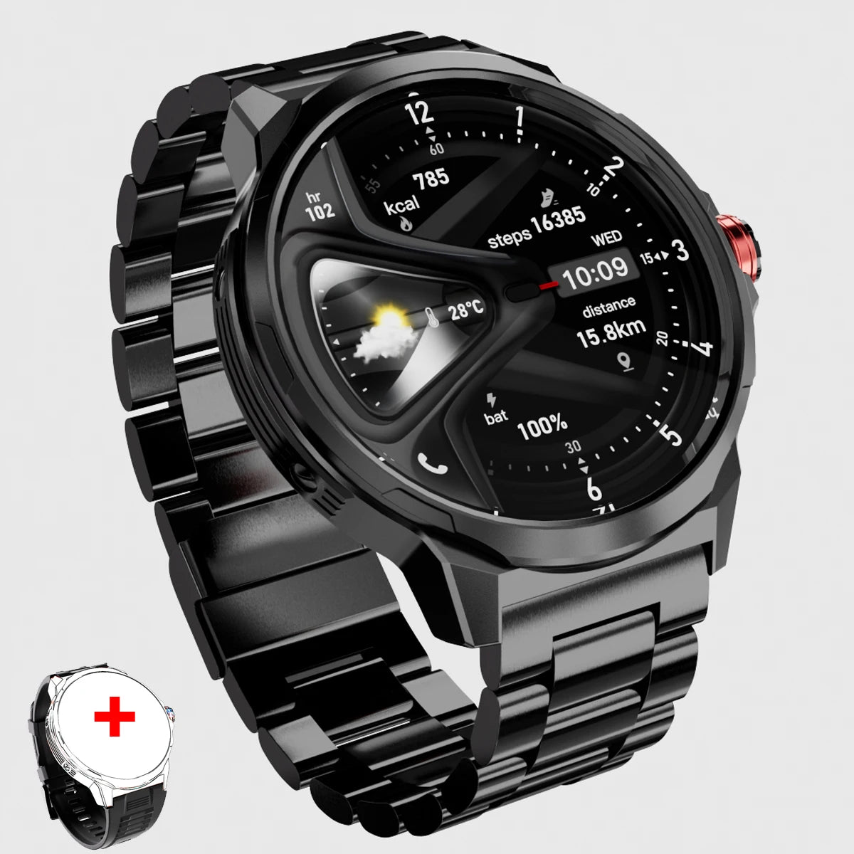 1.93 pouces montre HD grand écran montre intelligente hommes femmes 700mAh batterie Bluetooth appel GPS piste fréquence cardiaque IP68 étanche SmartWatch