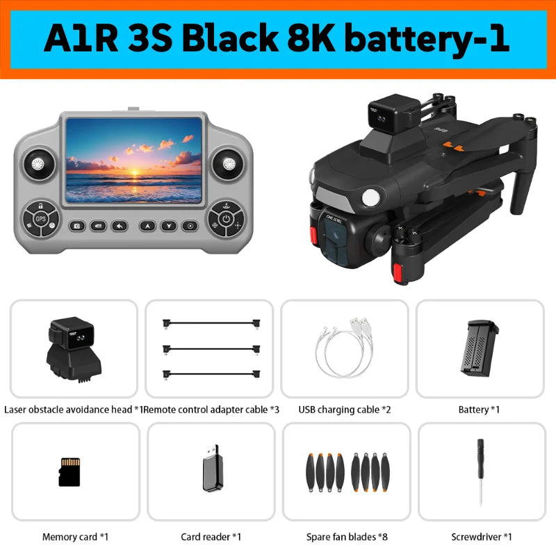 For Xiaomi A1R 3S 5G Screen-Controlled Drone with Laser 360° Obstacle Avoidance GPS Return Home 8K Camera for Aerial Photography