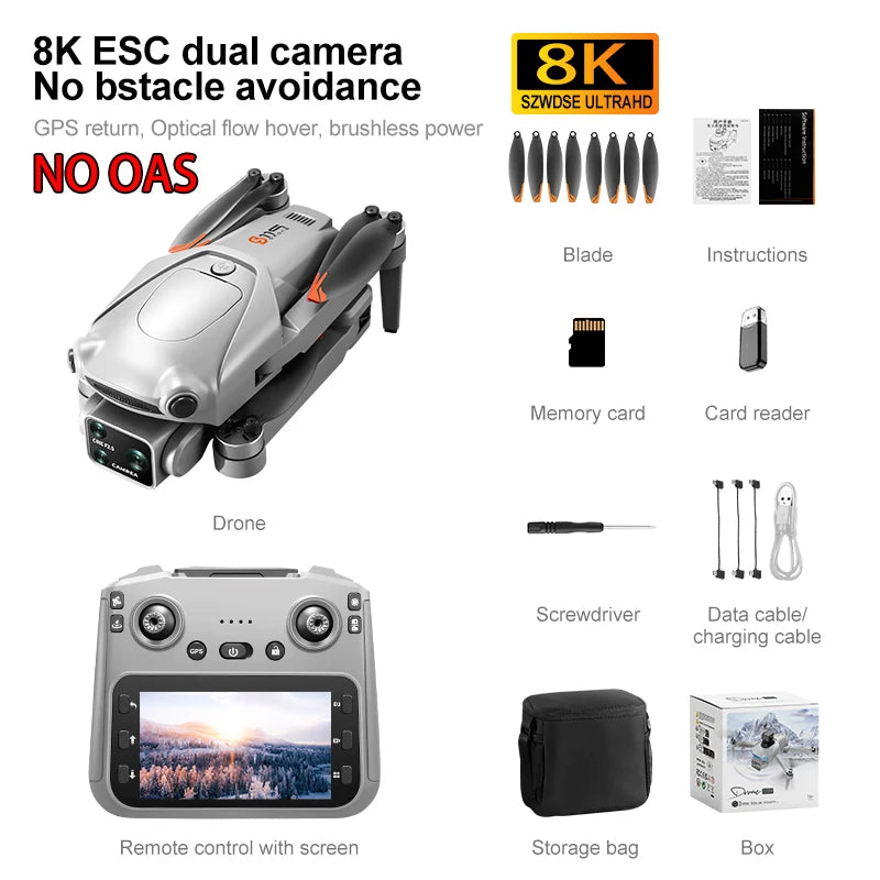 2025 nouveau Drone GPS S119 8K professionnel double caméra Dron sans brosse évitement d'obstacles WIFI FPV pliable RC quadrirotor hélicoptère