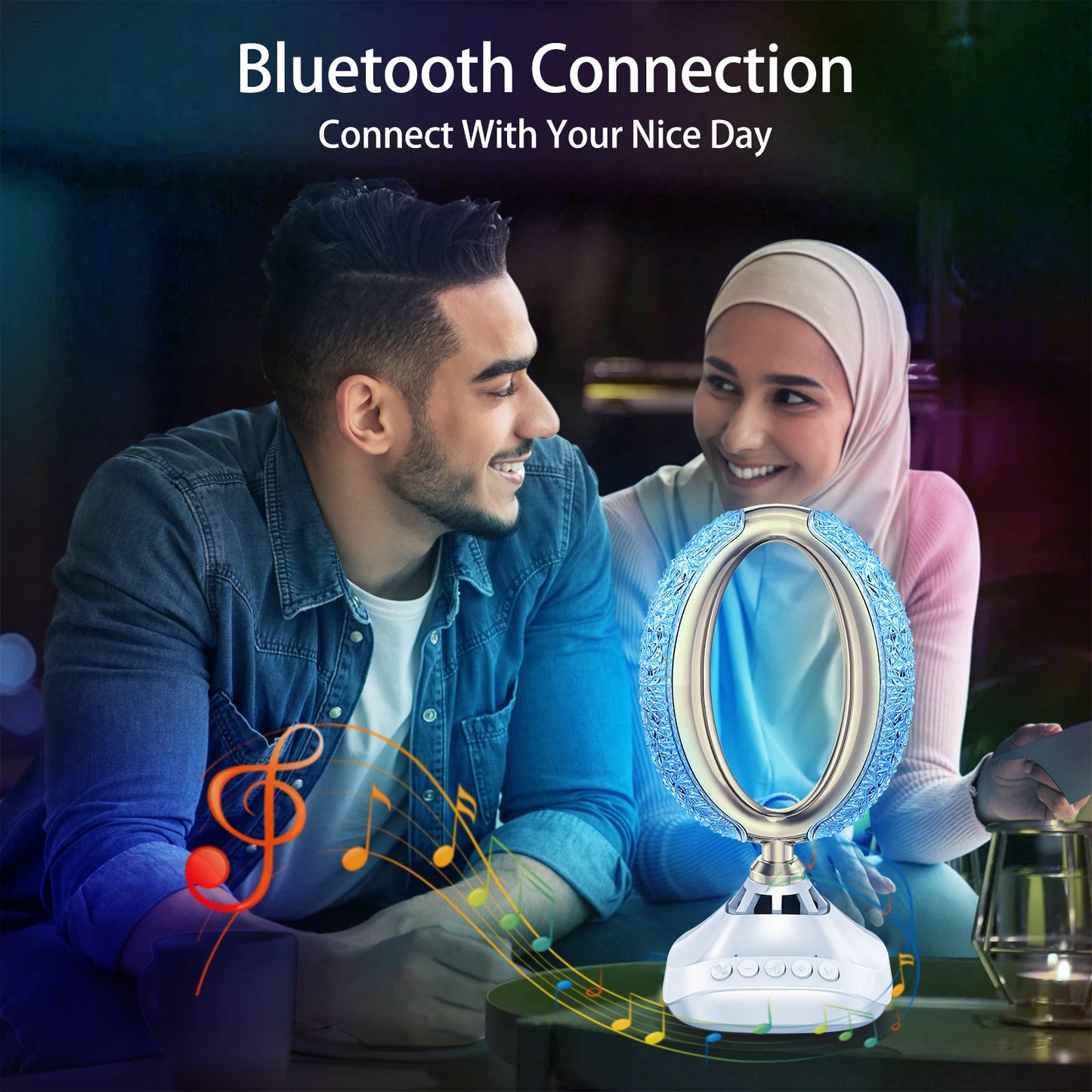 Projecan-Lampe haut-parleur Bluetooth sans fil, lecture audio MP3, cadeau musulman, apprentissage