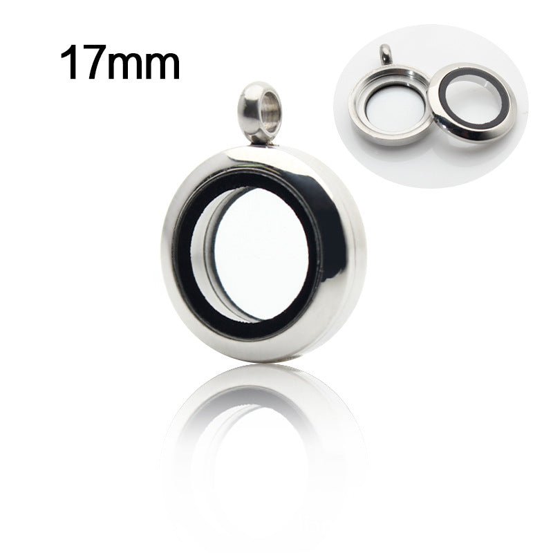 20mm/25mm/30mm Glass Floating Lockets Pendant Stainless Steel Magnetic Twist Closure Jewelry