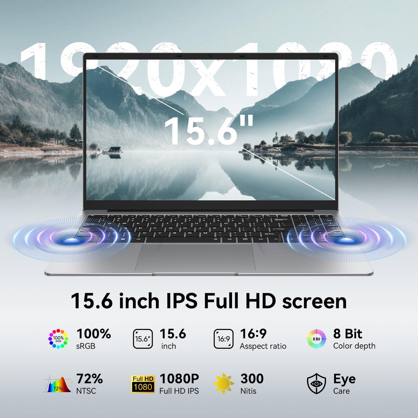 15.6" Window 11 Pro Laptop with 8GB RAM, 256GB SSD, MS Office 365, 100% sRGB Display, N4000 Processor, Dual-Band Wi-Fi, Bluetooth 4.2, USB-A, HDMI, 1920x1080 FHD Display