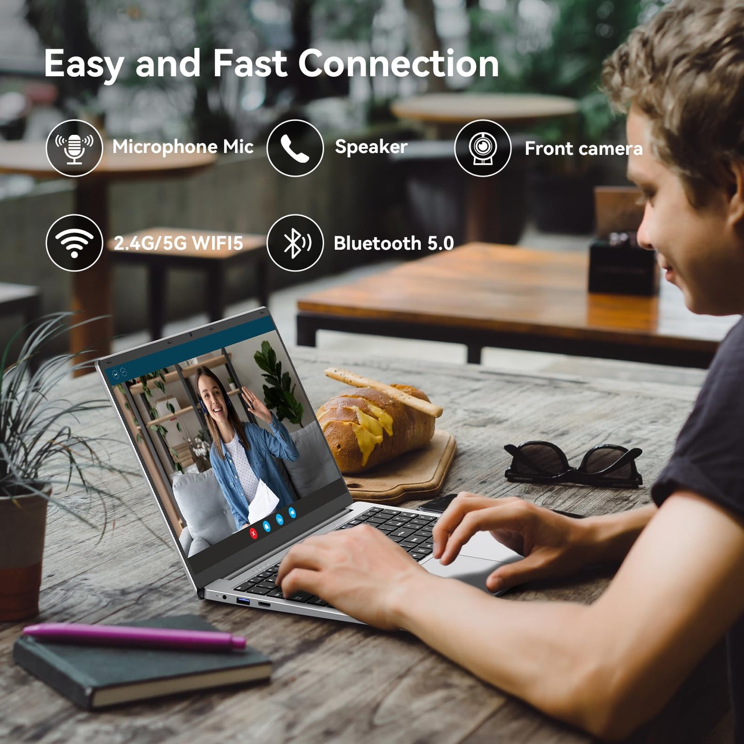 15.6" Window 11 Pro Laptop with 8GB RAM, 256GB SSD, MS Office 365, 100% sRGB Display, N4000 Processor, Dual-Band Wi-Fi, Bluetooth 4.2, USB-A, HDMI, 1920x1080 FHD Display