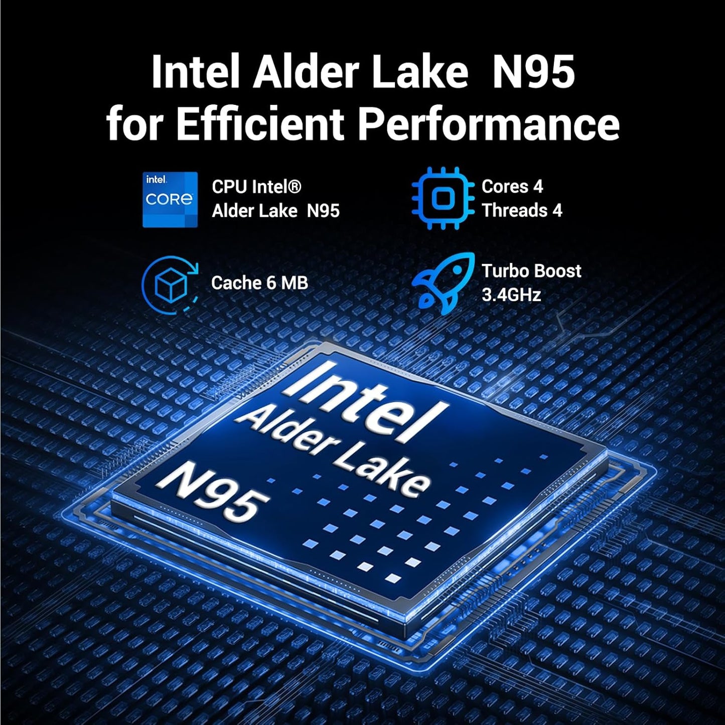 15.6 inch laptop, laptop 16GB RAM 512GB SSD N95 processor (up to 3.4 GHz), Windows 11 laptop with mouse included, 1920 x 1080 IPS, 2.4/5.0G WiFi, BT5.0, USB 3.0 × 2