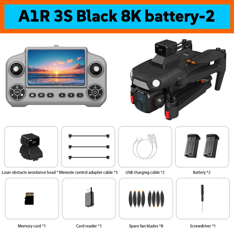For Xiaomi A1R 3S 5G Screen-Controlled Drone with Laser 360° Obstacle Avoidance GPS Return Home 8K Camera for Aerial Photography