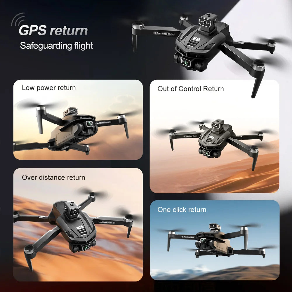 V168 PRO Max GPS Drone 8K professionnel HD double caméra écran omnidirectionnel 360 °   Jouets pour évitement d'obstacles FPV Dron Rc Quadcopter
