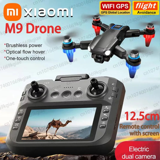 Xiaomi M9 Drone sans brosse HD caméra photographie aérienne contrôle d'écran débit optique évitement d'obstacles pliable télécommandé UAV