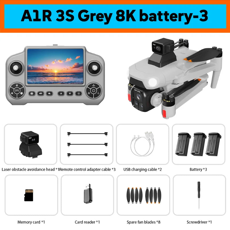 For Xiaomi A1R 3S 5G Screen-Controlled Drone with Laser 360° Obstacle Avoidance GPS Return Home 8K Camera for Aerial Photography