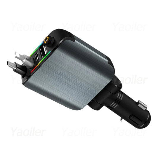 Chargeur de voiture USB C rétractable 120W amélioré, nouvel ciel étoilé 4 en 1, Projection Starlight dans la voiture, adaptateur de chargeur de voiture à charge rapide