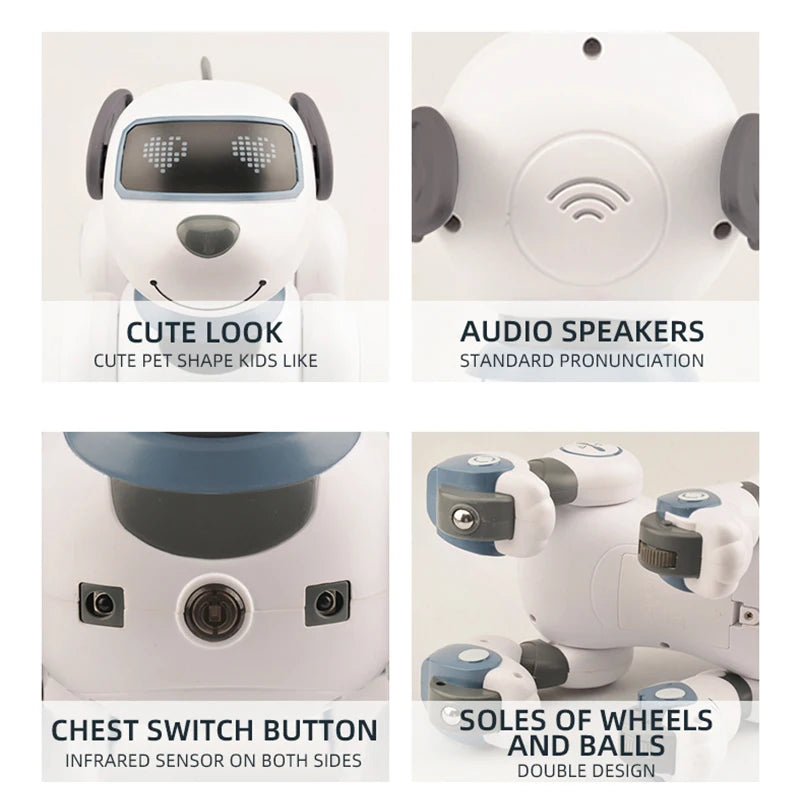 Robot chien télécommandé Intelligent, cascade électronique, commande vocale, Programmable, sens tactile, chanson musicale, jouets pour enfants pour garçons