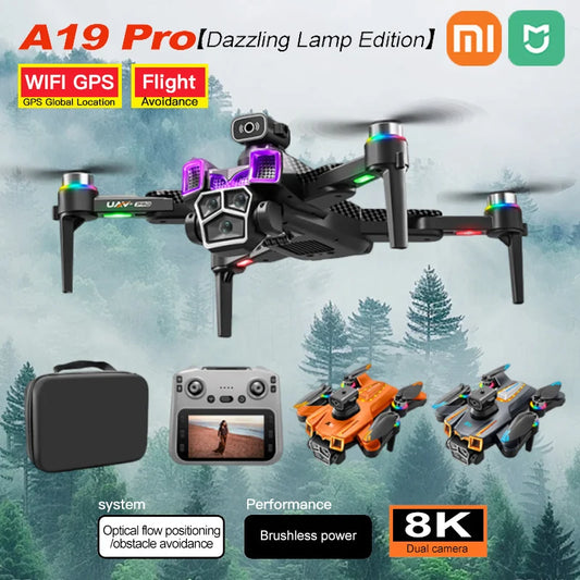 Xiaomi Drone A19 Pro 4K professionnel 5G GPS HD double caméra photographie sans brosse pliable quadrirotor RC Distance Drones jouets