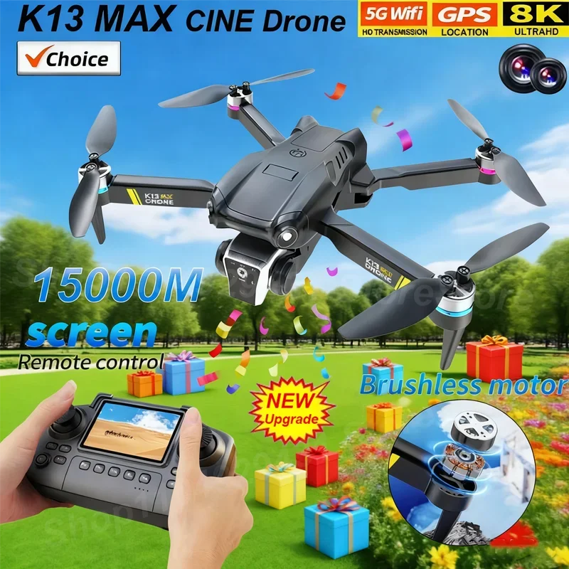 8K HD nouveau K13 MAX double caméra Drone 5G professionnel FPV WIFI intelligent évitement d'obstacles moteur sans brosse aérien quadrirotor jouet cadeau