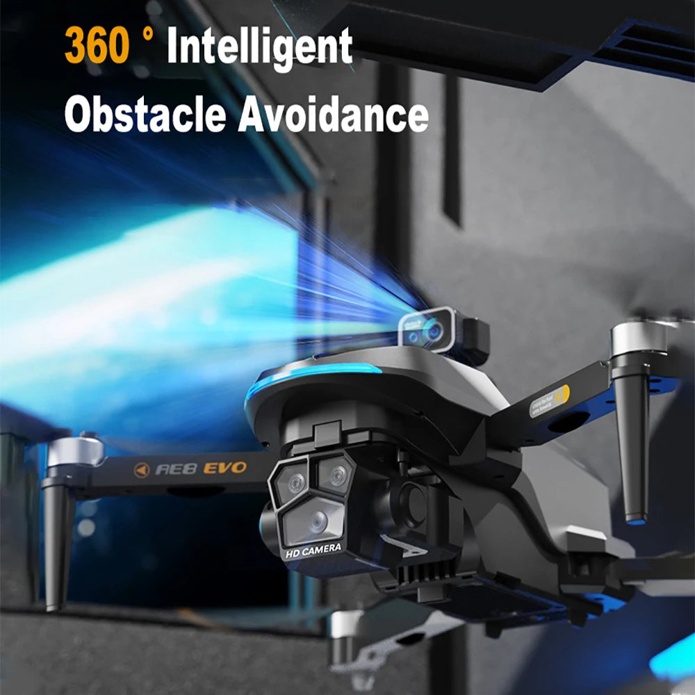 AE8 EVO GPS Drone 8K professionnel HD 4 objectif caméra Dron 5G WIFI FPV sans brosse UAV avec écran télécommande RC quadrirotor jouets