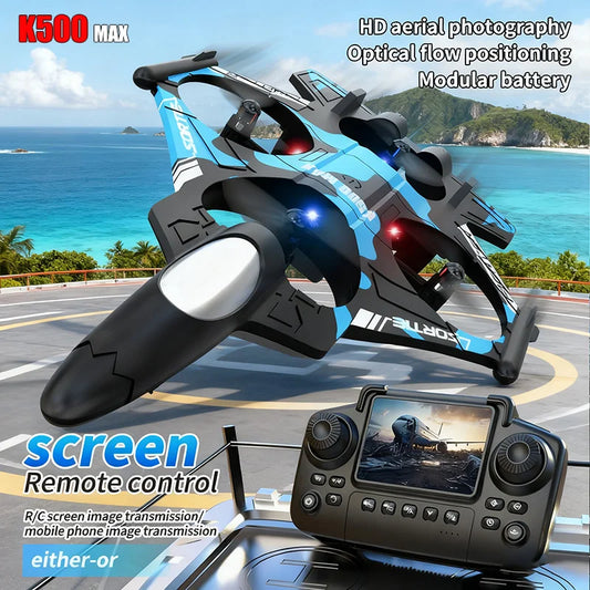 K500 MAX RC avion de chasse 2.4G planeur de cascade télécommandé 360 °   Avion volant en mousse vol roulant avec écran, jouets, cadeaux pour enfants