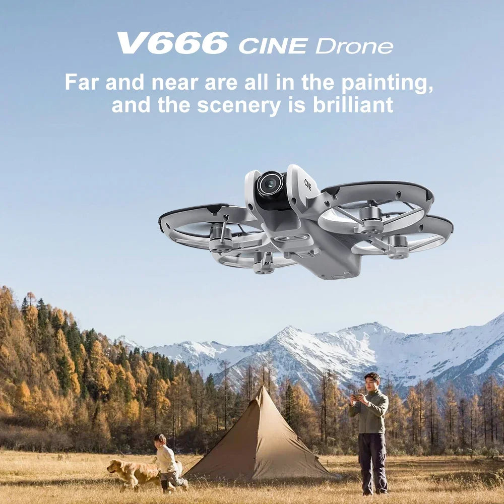 Xiaomi V666 Mini Drone 4K – 5G WiFi FPV, Obstacle Avoidance, Brushless Motor, Altitude Hold, Foldable RC Quadcopter + 3 Batteries