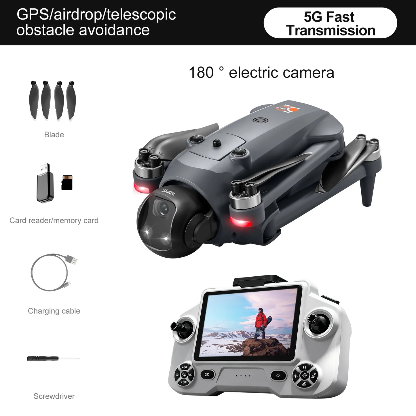 2026 YL059 GPS Drone cardan 8k HD caméra 5G WIFI grand écran à distance 22min vol professionnel pliable sans brosse RC quadrirotor