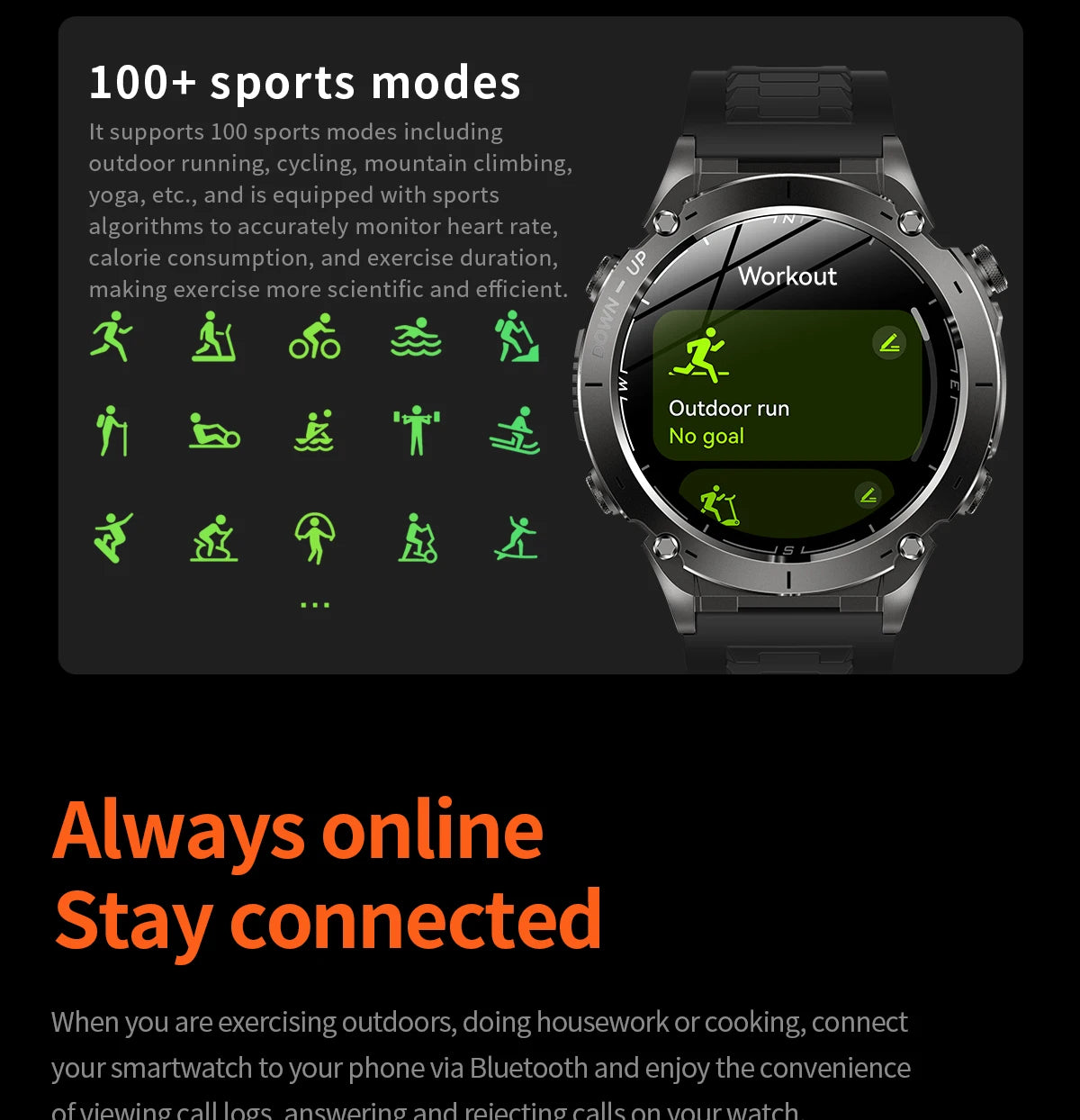 2025 Ultra GPS Smart Watch – 10ATM Waterproof | Dual-Band GNSS, Compass, Military Sport Design