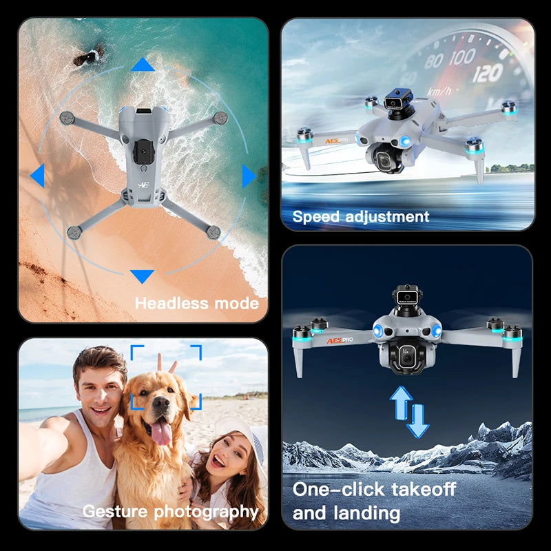 360 °   Rouleau FPV 5G WIFI 8K HD double caméra moteurs sans balais Intelligence évitement d'obstacles pliable nouveau Drone GPS AE5Pro avec Drone