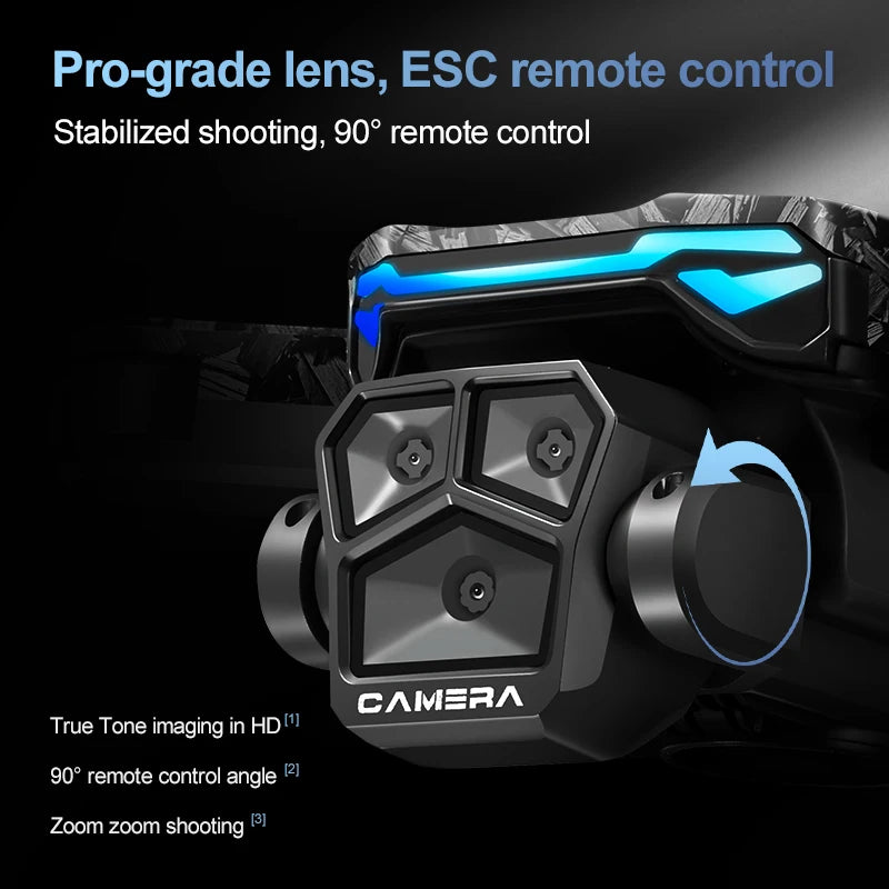 Nouveau D13 RC Drone 4K professionnel HD Triple caméra 5G WIFI FPV Dron 360 °   Jouet quadrirotor grand écran sans balais pour éviter les obstacles