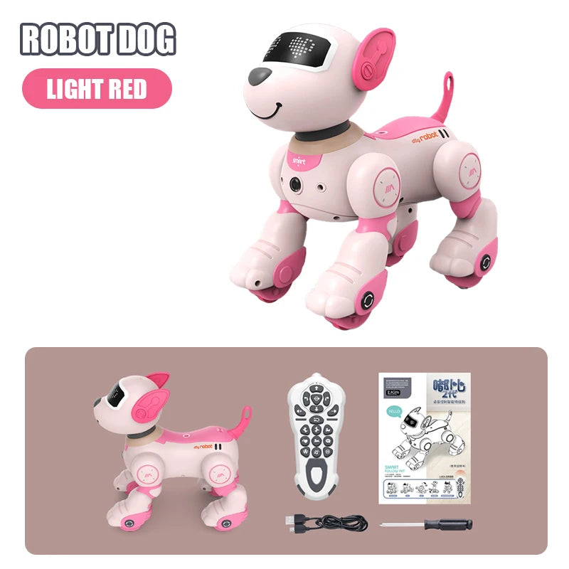 Robot chien télécommandé Intelligent, cascade électronique, commande vocale, Programmable, sens tactile, chanson musicale, jouets pour enfants pour garçons