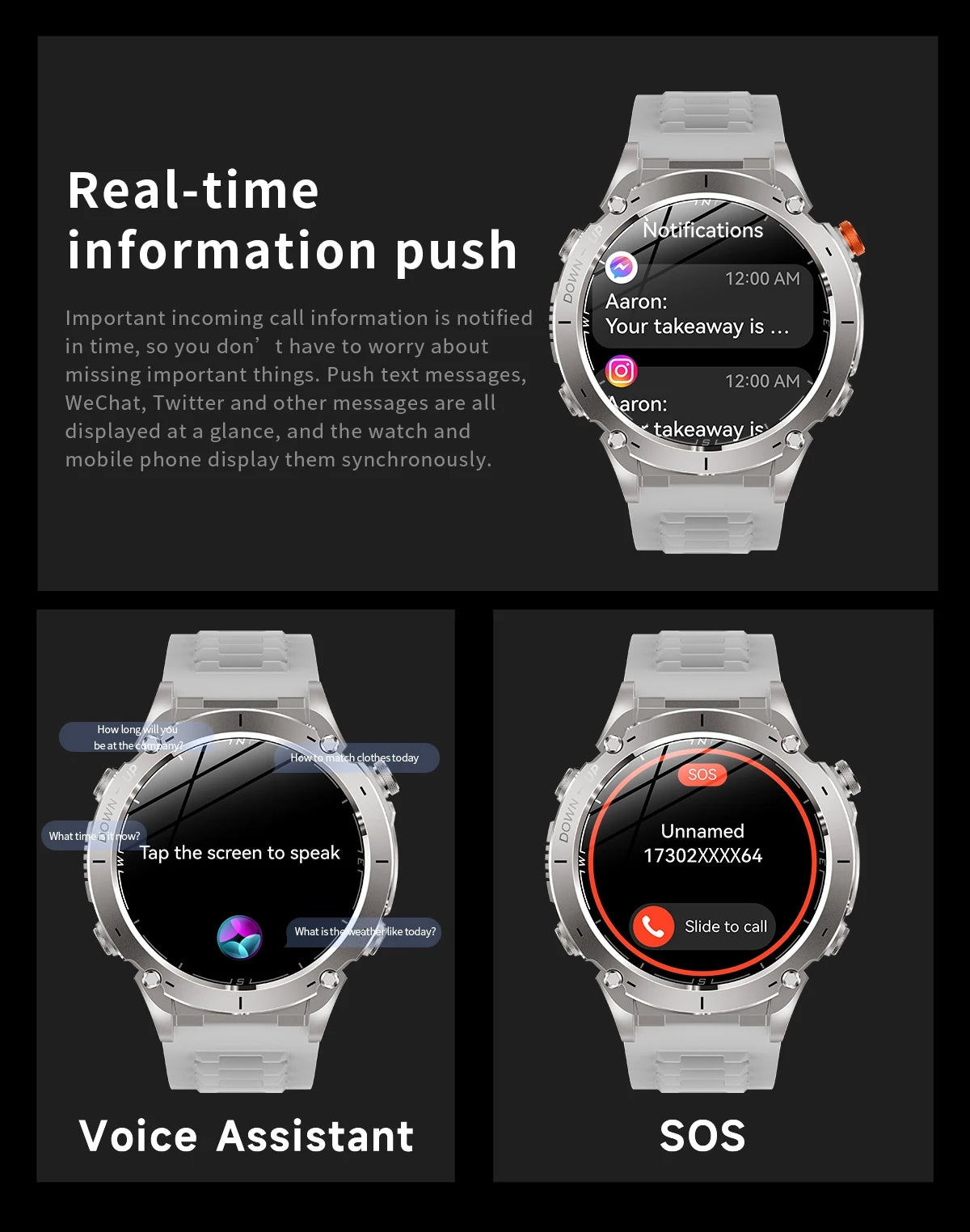 2025 Ultra GPS Smart Watch – 10ATM Waterproof | Dual-Band GNSS, Compass, Military Sport Design