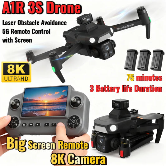 For Xiaomi A1R 3S 5G Screen-Controlled Drone with Laser 360° Obstacle Avoidance GPS Return Home 8K Camera for Aerial Photography