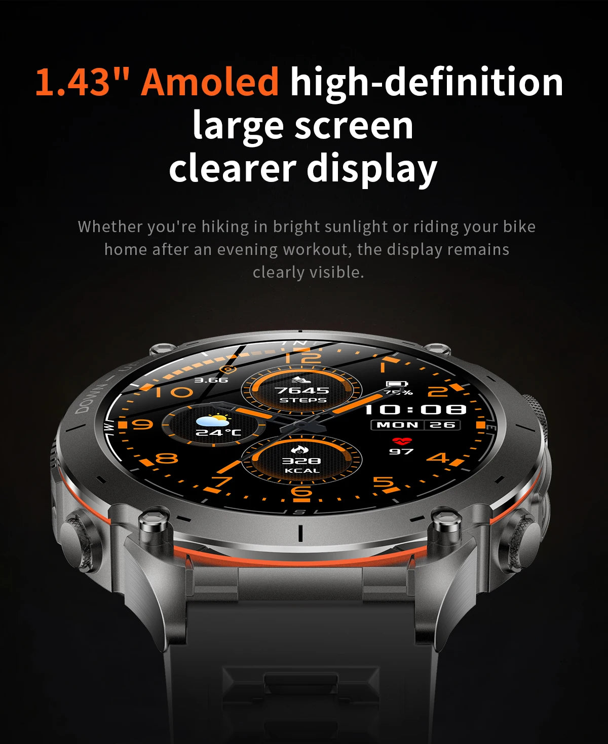 2025 Ultra GPS Smart Watch – 10ATM Waterproof | Dual-Band GNSS, Compass, Military Sport Design