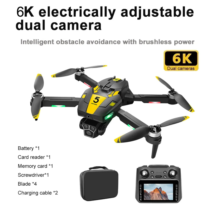 Nouveau Drones M5s RC avec 4K 8K professionnel HD double caméra GPS Dron 5G WIFI FPV pliable quadrirotor moteur sans brosse hélicoptère RC