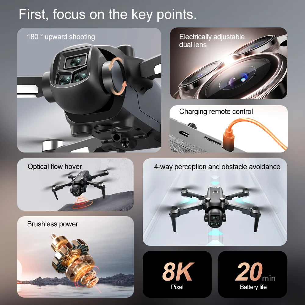 Nouveau V156 Max Drone professionnel HD double caméra Dron moteur sans brosse 5G WIFI FPV pliable RC quadrirotor hélicoptère jouets