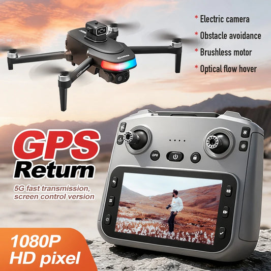 D19 FPV Dron 5G flux optique GPS 1080P grand Angle avec double lentilles électrique réglables Drone pliant équipé d'un écran RC