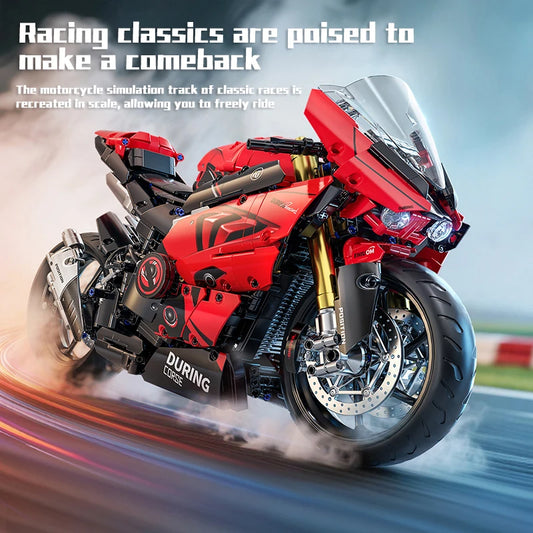 TOYLINX – blocs de construction de moto de haute technologie, échelle 1:5, Locomotive de moto de ville, briques modulaires, modèle de jouets pour enfants, cadeaux, 2024 pièces