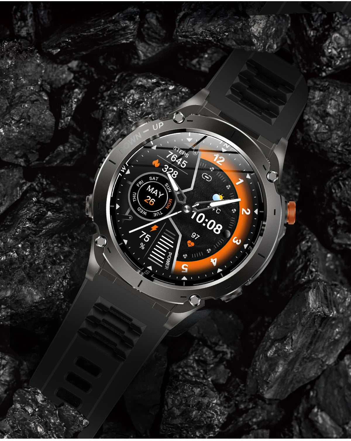 2025 Ultra GPS Smart Watch – 10ATM Waterproof | Dual-Band GNSS, Compass, Military Sport Design