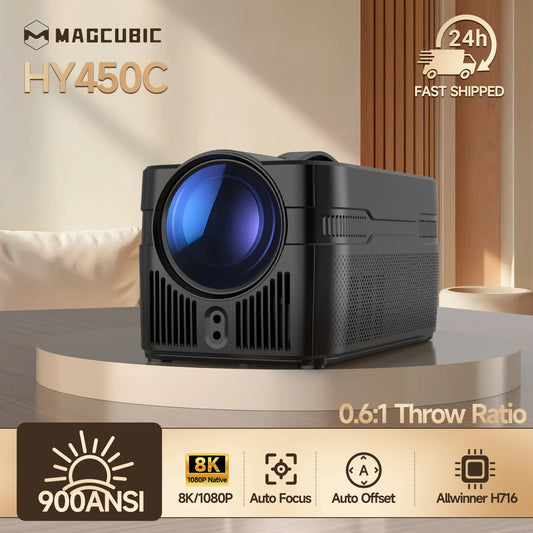 Magcubic 900ANSI HY450C projecteur 8K 4K natif 1080P Ultra courte portée Allwinner H716 décalage automatique BT5.4 WIFI6 Assistant vocal