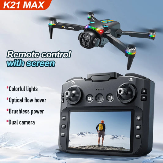 K21 MAX Drone 4K professionnel double caméra moteur sans brosse évitement d'obstacles WiFi FPV Dron contrôle d'écran RC quadrirotor enfants jouets