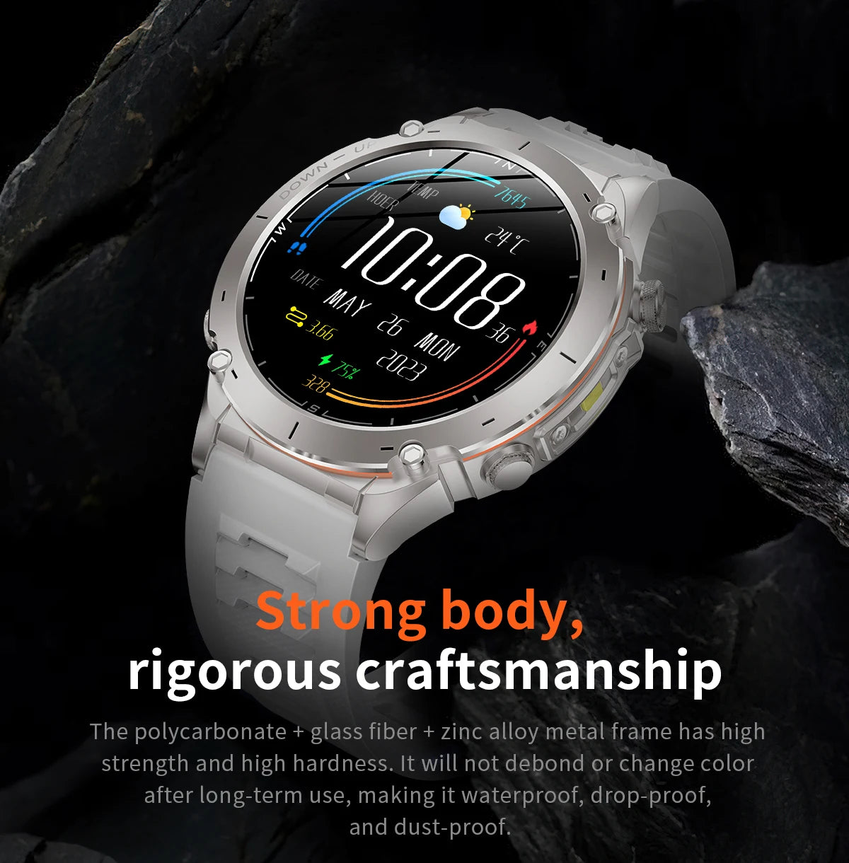 2025 Ultra GPS Smart Watch – 10ATM Waterproof | Dual-Band GNSS, Compass, Military Sport Design