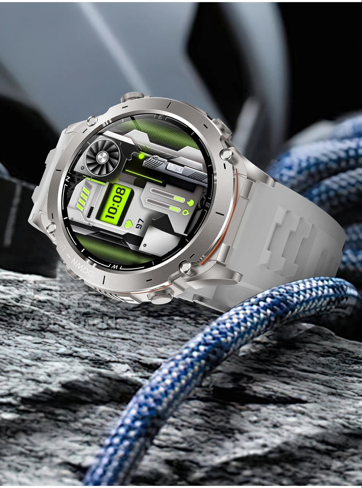 2025 Ultra GPS Smart Watch – 10ATM Waterproof | Dual-Band GNSS, Compass, Military Sport Design