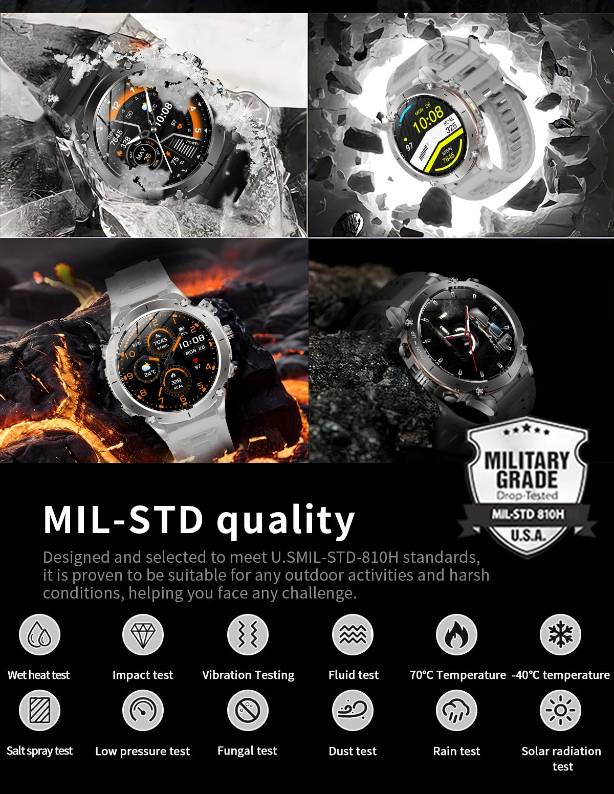 2025 Ultra GPS Smart Watch – 10ATM Waterproof | Dual-Band GNSS, Compass, Military Sport Design