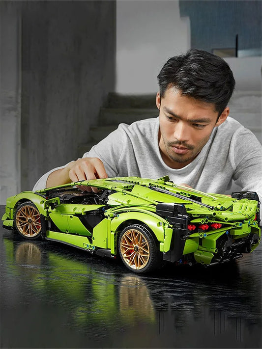 Blocs de construction techniques, modèle de course, voiture de sport, ensemble de blocs de construction, modèle Punk Puzzle, jouets, cadeau pour adultes, cadeaux de Festival, 1280 pièces