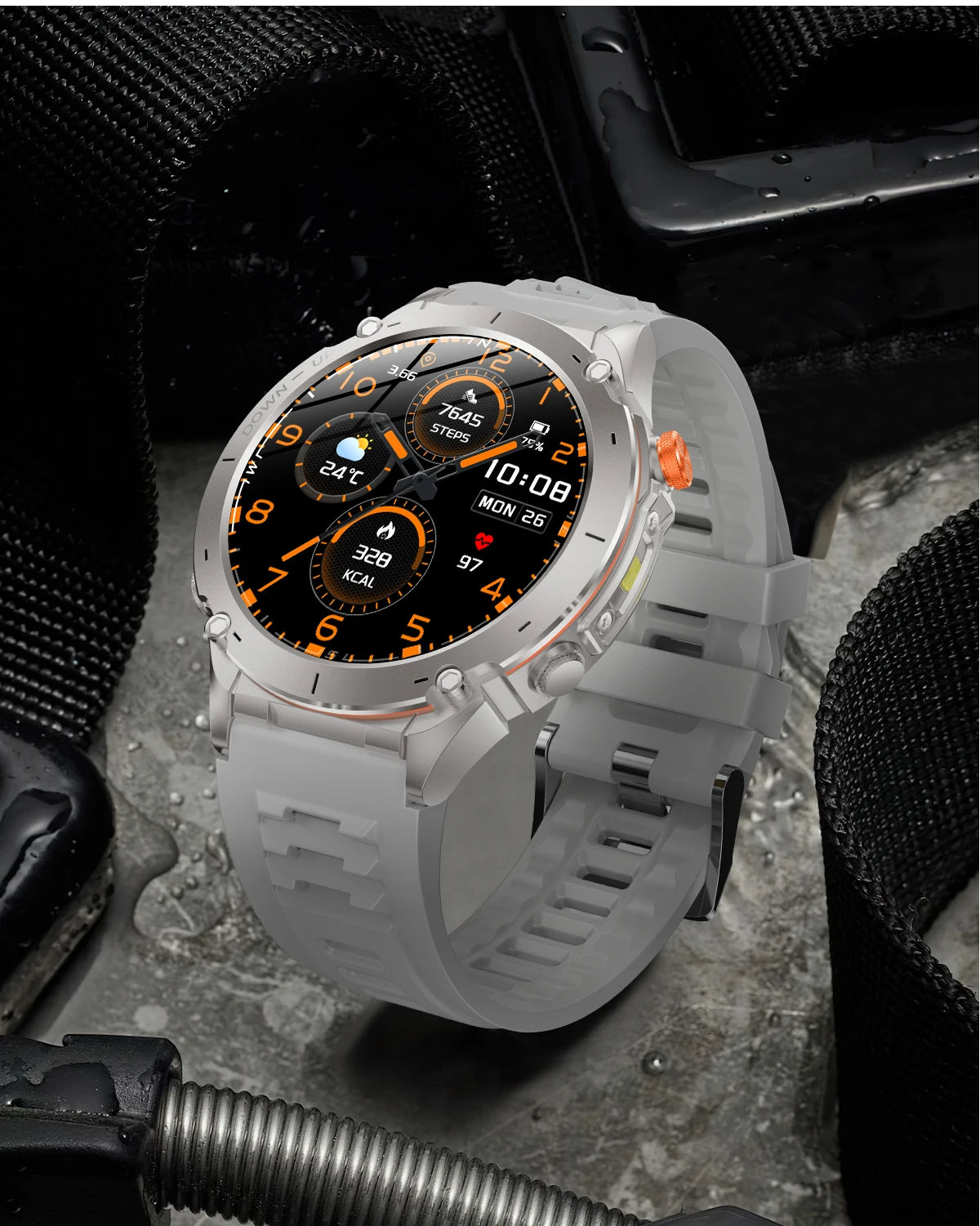 2025 Ultra GPS Smart Watch – 10ATM Waterproof | Dual-Band GNSS, Compass, Military Sport Design
