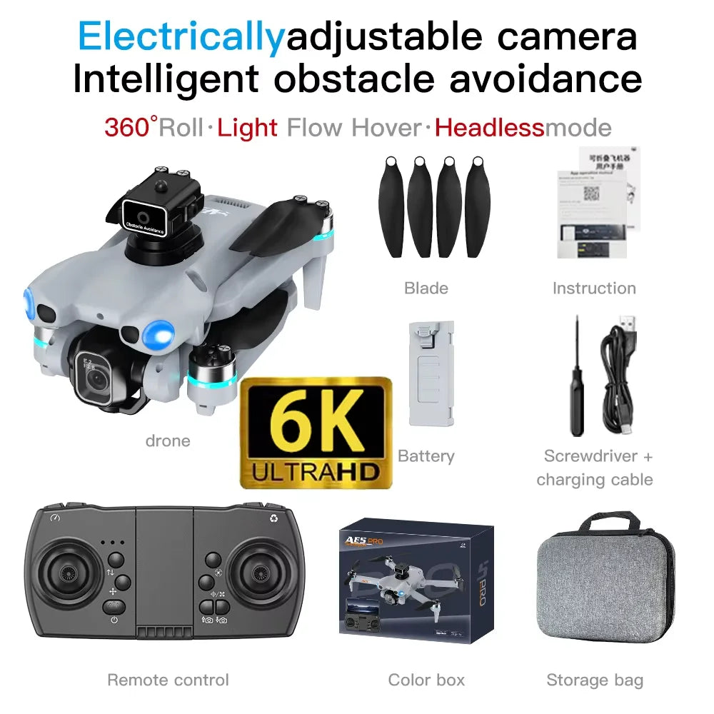 5KM 8K professionnel HD double caméra 2026 populaire nouveau AE5 GPS Drone 3 axes cardan 360 °   Jouet quadrirotor sans balais pour éviter les obstacles