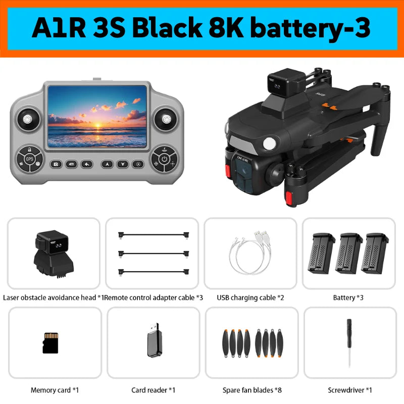 For Xiaomi A1R 3S 5G Screen-Controlled Drone with Laser 360° Obstacle Avoidance GPS Return Home 8K Camera for Aerial Photography