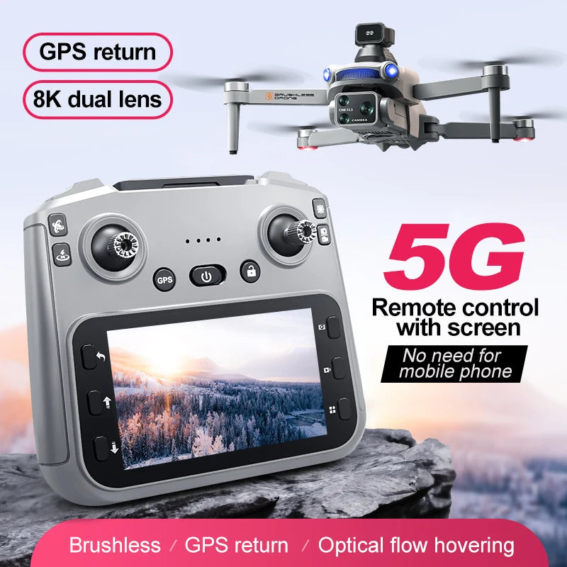2025 nouveau Drone GPS S119 8K professionnel double caméra Dron sans brosse évitement d'obstacles WIFI FPV pliable RC quadrirotor hélicoptère