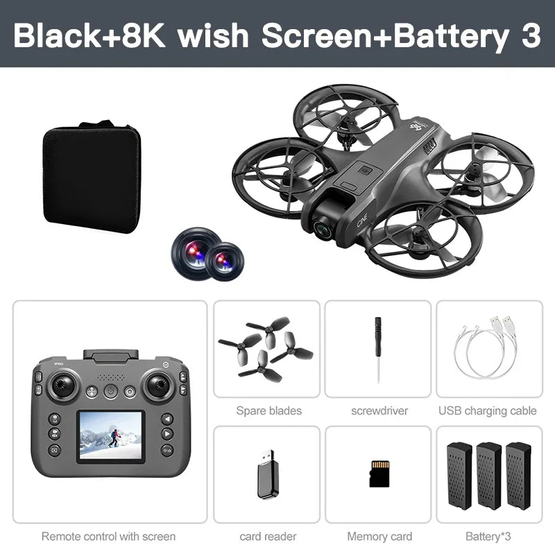 Xiaomi V666 Mini Drone 4K – 5G WiFi FPV, Obstacle Avoidance, Brushless Motor, Altitude Hold, Foldable RC Quadcopter + 3 Batteries