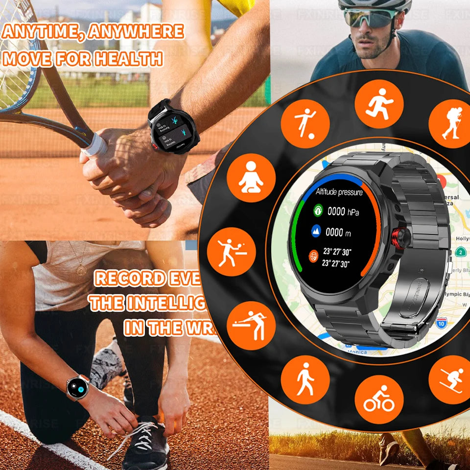 1.93 pouces montre HD grand écran montre intelligente hommes femmes 700mAh batterie Bluetooth appel GPS piste fréquence cardiaque IP68 étanche SmartWatch