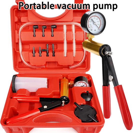 Kit de pompe à vide de purge de frein manuel, testeur de fluide automobile avec adaptateurs de jauge, outil de Test de pistolet portatif 2 en 1 pour voiture et camion