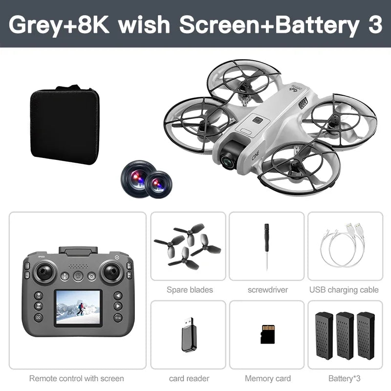 Xiaomi V666 Mini Drone 4K – 5G WiFi FPV, Obstacle Avoidance, Brushless Motor, Altitude Hold, Foldable RC Quadcopter + 3 Batteries