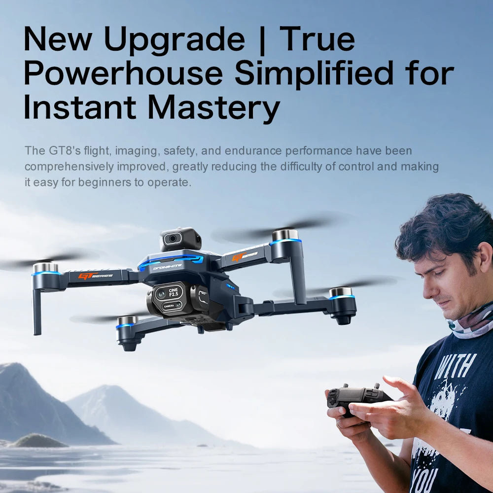 Xiaomi GT8 Pro 8K Dual-Camera GPS Drone – Professional FPV QuadCopter with Optical Flow, Obstacle Avoidance & 3 Batteries