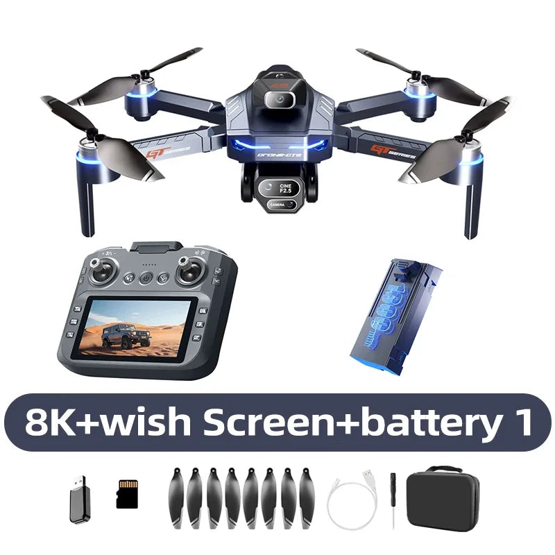 Xiaomi GT8 Pro 8K Dual-Camera GPS Drone – Professional FPV QuadCopter with Optical Flow, Obstacle Avoidance & 3 Batteries